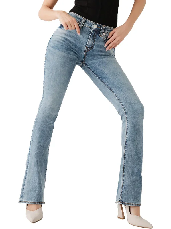 Lightweight cycling pants for women in a sporty and comfortable styleBecca Womens Mid Rise Stretch Bootcut Jeans
