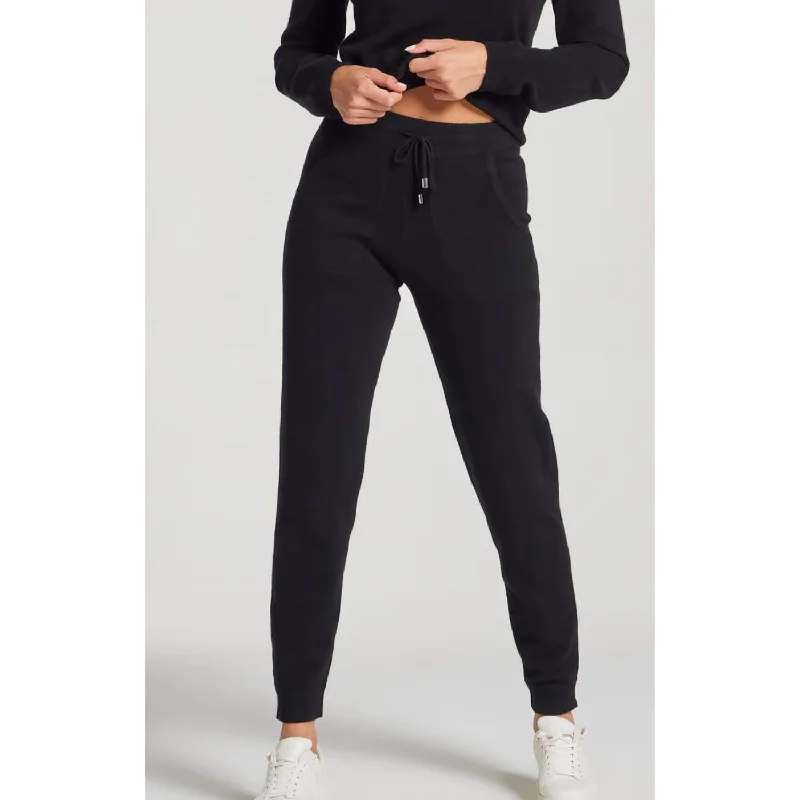 Plaid pants for women in a classic patternCashmere Relaxed Fit Mid-Rise Joggers In Black