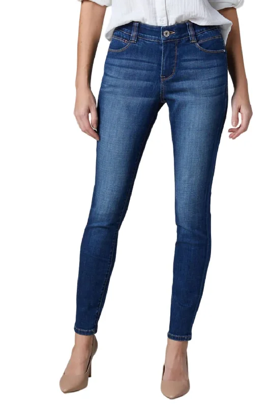 Ankle length wide leg pants for women in a versatile and stylish styleCecilia Mid Rise Skinny Jean In Thorne Blue