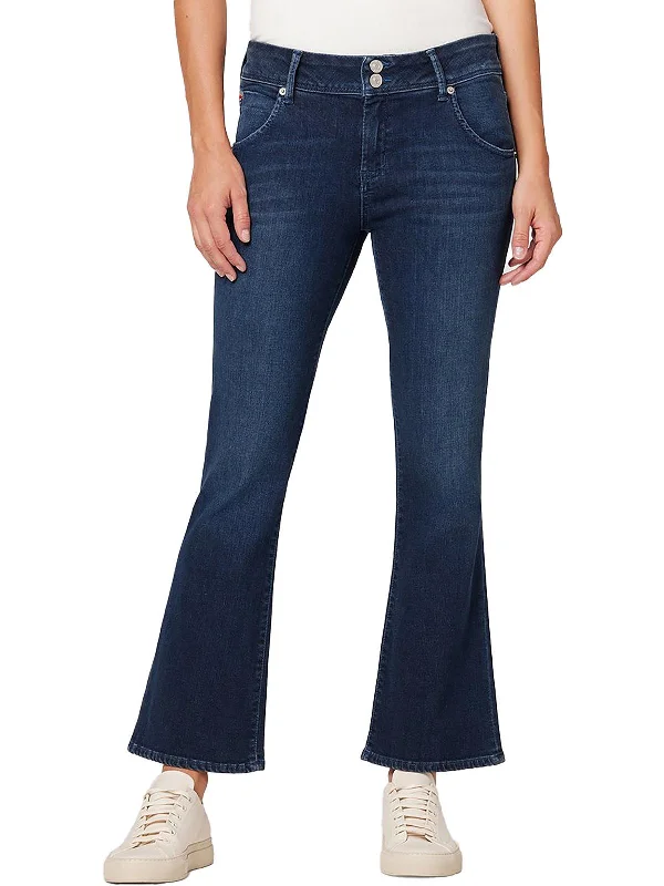 High waisted bootcut jeans for women in a flattering fitCollin Womens Mid-Rise Cropped Bootcut Jeans