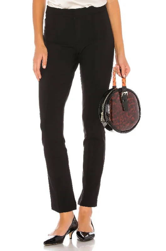 Embroidered linen pants for women in a natural styleCora Pant In Black
