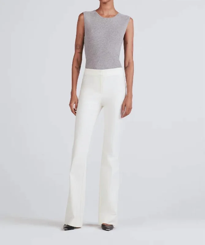 Polyester pants with stretch for women in comfortCrosby Flare Trouser In Soft White Polyester pants with stretch for women in comfortCrosby Flare Trouser In Soft White