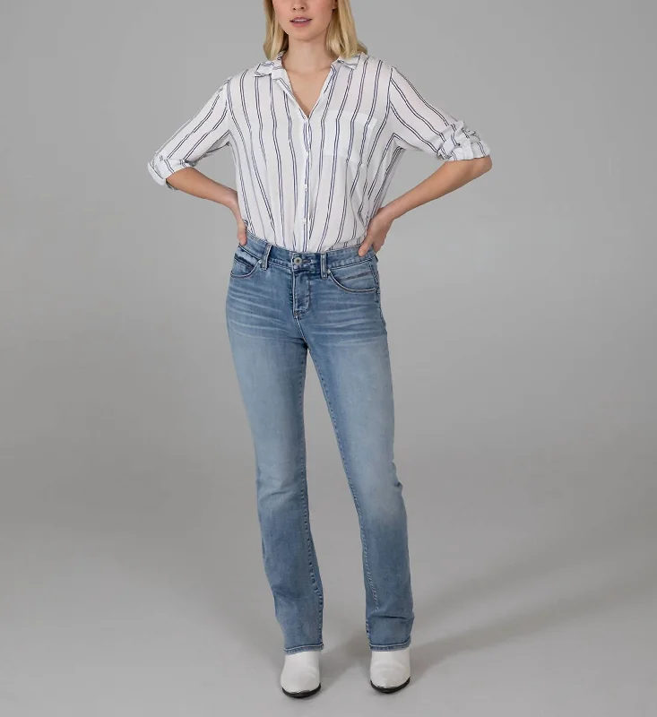 Button - fly pants for women in denimEloise Mid Rise Bootcut Jean In Far-Rockaway