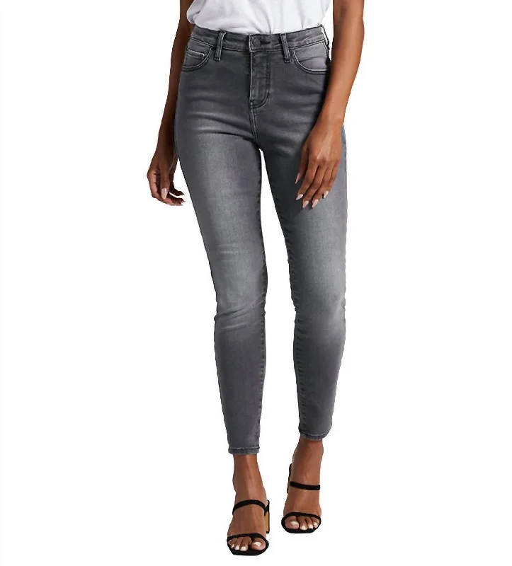 Tartan pants for women in a Scottish patternHigh Rise Viola Skinny Jean In Columbia Grey