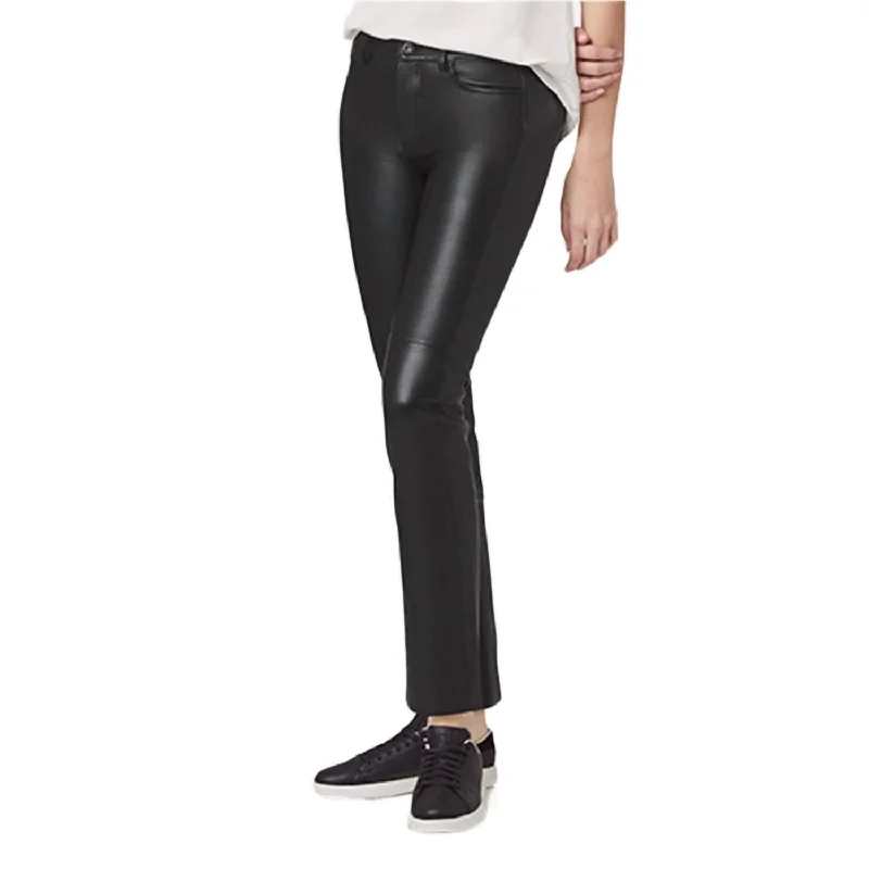 Metallic lame pants for women in a shiny styleHudson Leather Pant In Black