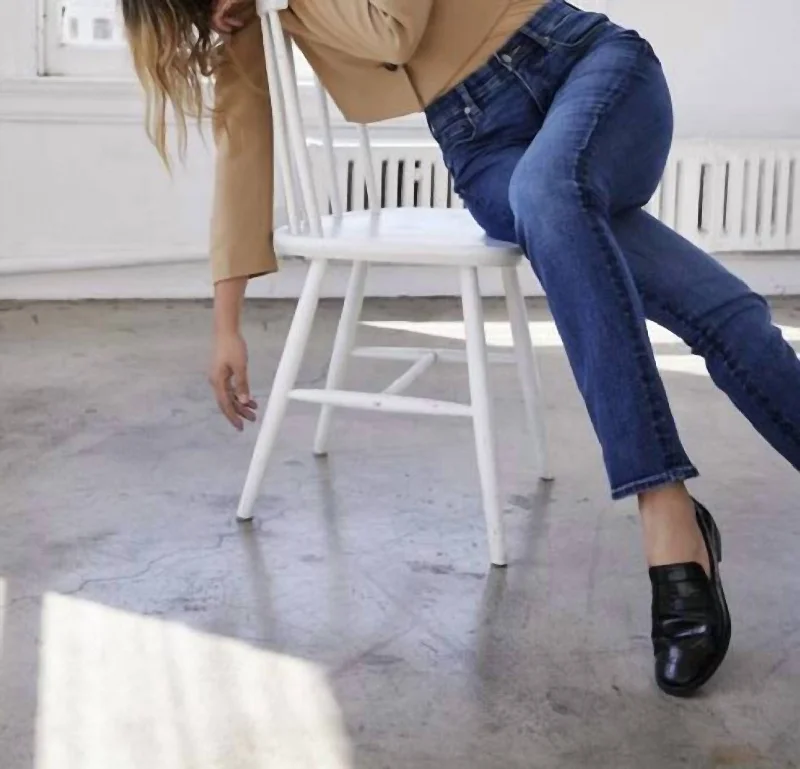 Leather look wide leg denim pants for women in a bold and stylish lookJag Ruby Straight Leg Jean In Austin Blue