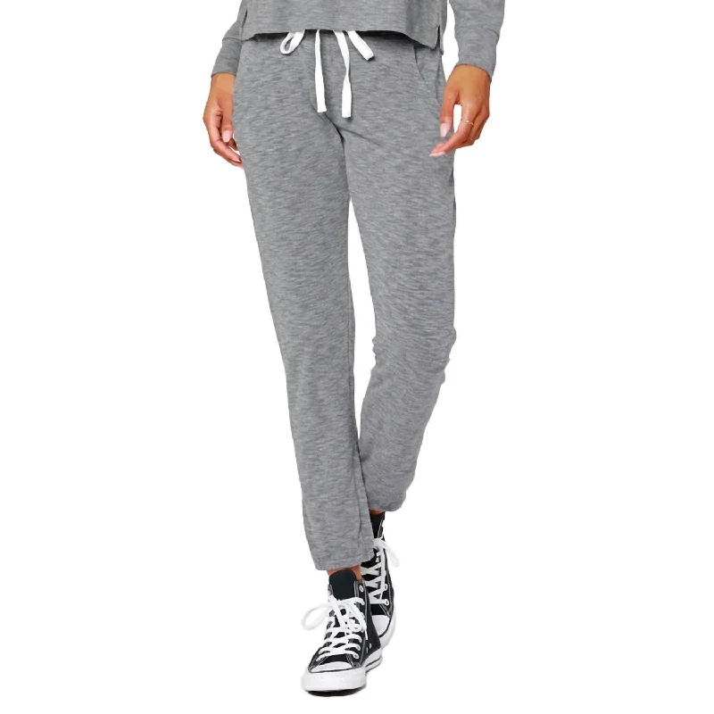 Metallic wide leg pants for women in a shiny and glamorous styleJogger Sweatpants In Heather Grey