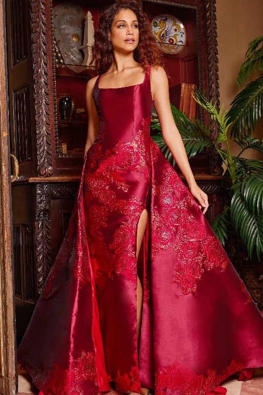 Party Dresses with Sheer Panels and Beaded Trim and Bow at the Back for Ladies' Sexy and Polished LookJovani 07441 Party Dresses with Sheer Panels and Beaded Trim and Bow at the Back for Ladies' Sexy and Polished LookJovani 07441