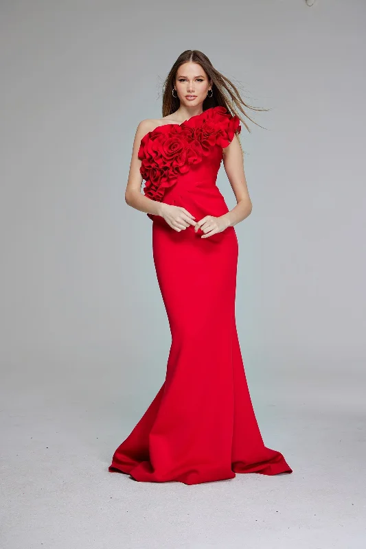 Party Dresses with Sheer Panels and Beaded Trim and Bow at the Back for Ladies' Sexy and Polished LookJovani 39751