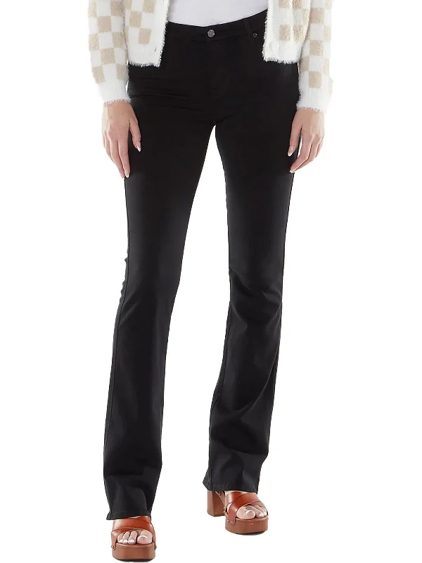 Pleated wide leg pants for women in a formal and elegant lookKimmie Womens Form Fitted Slim Illusion Bootcut Jeans
