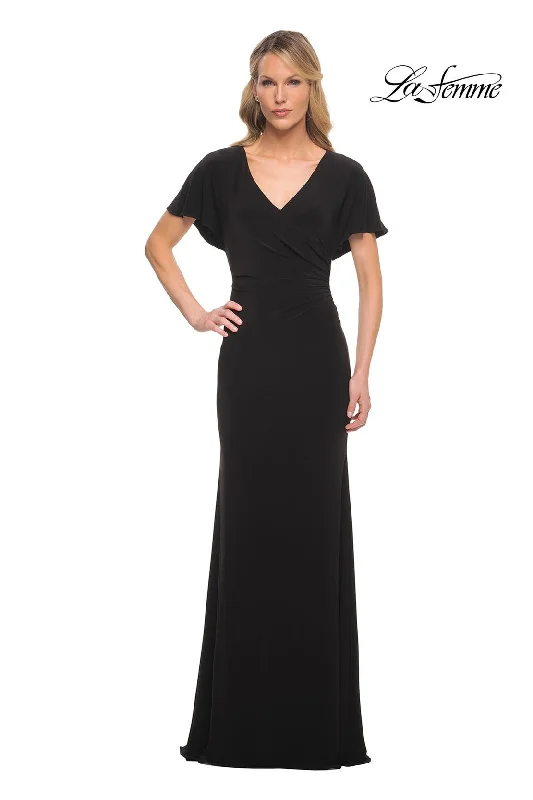 Wrap Style Party Dresses with Belt for Ladies' Comfortable and Stylish OutfitLa Femme 29997 Wrap Style Party Dresses with Belt for Ladies' Comfortable and Stylish OutfitLa Femme 29997