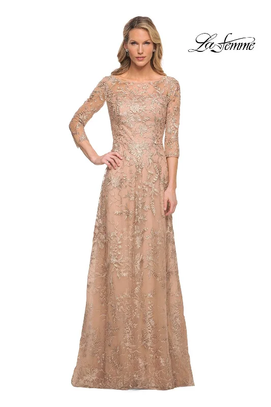 Party Dresses with Sequined Fringe and Tulle Overlay for Ladies' Dazzling and Playful LookLa Femme 30021 Party Dresses with Sequined Fringe and Tulle Overlay for Ladies' Dazzling and Playful LookLa Femme 30021