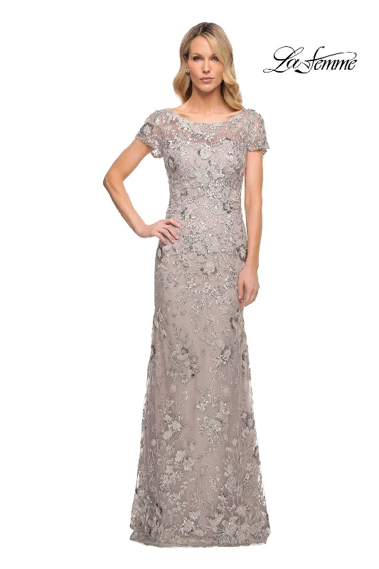 Short Sleeve Floral Print Party Dresses for Ladies' Spring PartiesLa Femme 30053