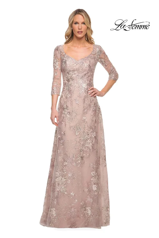 Elegant Long Sleeve Lace Party Dresses for Ladies' Formal EventsLa Femme 30054