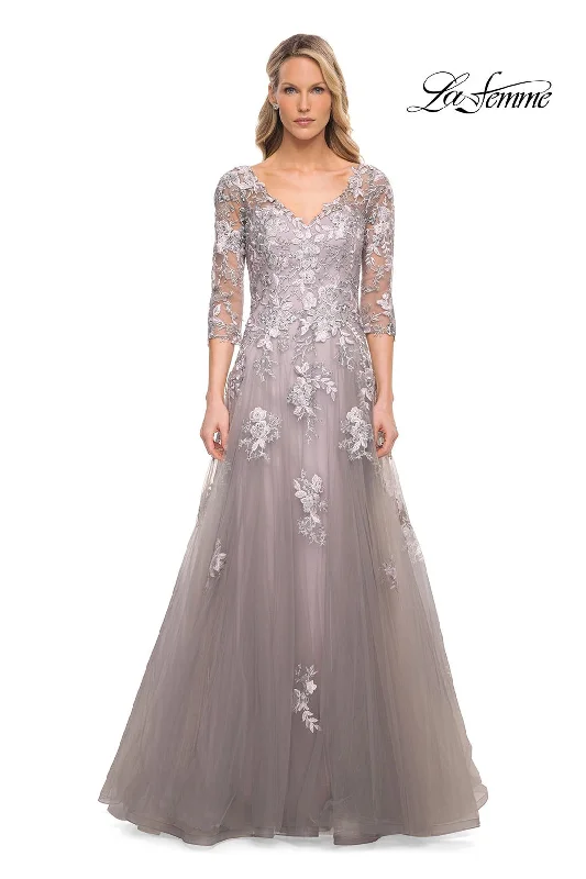 Party Dresses with Ruffled Sleeveless Top and Sequined Bodice and Tulle Skirt and Beaded Waistband for Ladies' Dramatic and Glamorous LookLa Femme 30229