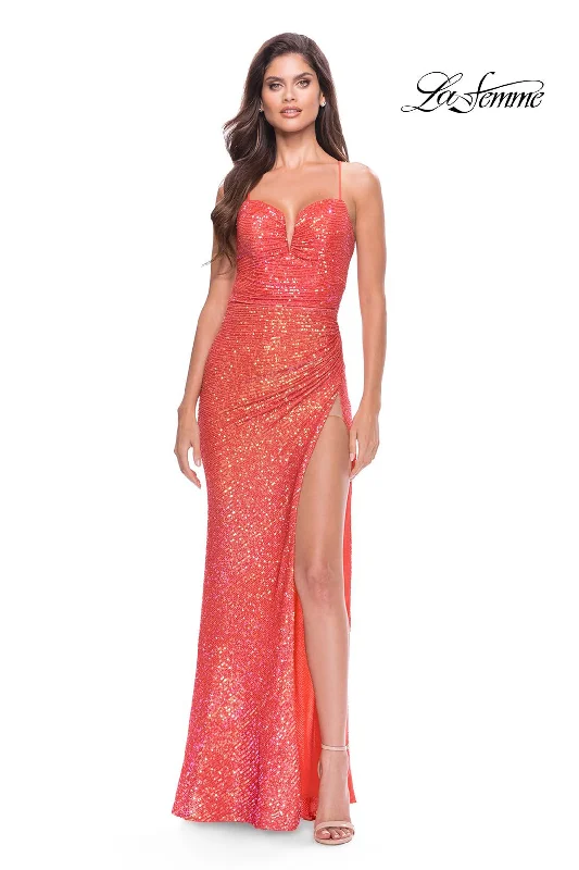 Party Dresses with Embroidered Stars and Sequined Dots for Ladies' Celestial and Playful LookLa Femme 31349