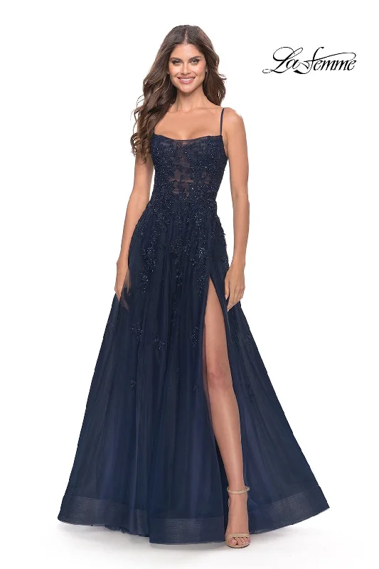 Gothic Style Party Dresses with Lace Trim for Ladies' Halloween PartiesLa Femme 31381 Gothic Style Party Dresses with Lace Trim for Ladies' Halloween PartiesLa Femme 31381
