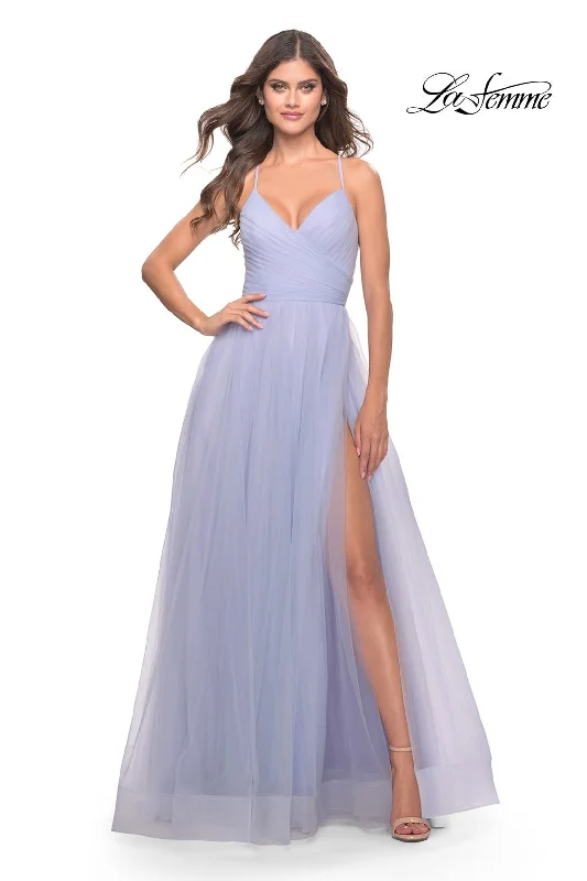 One Shoulder Party Dresses with Lace Overlay for Ladies' Sophisticated AppealLa Femme 31501 One Shoulder Party Dresses with Lace Overlay for Ladies' Sophisticated AppealLa Femme 31501