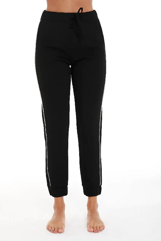 Sequined wide leg pants for women at clubLauren Jogger Pant In Black