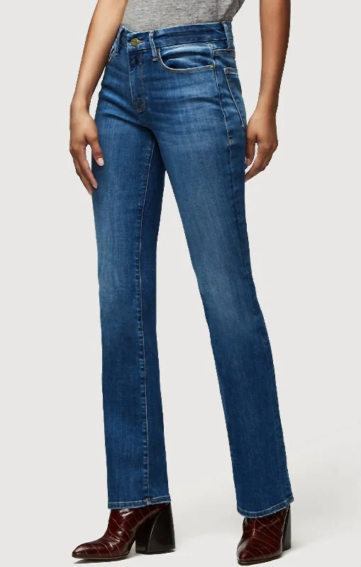 Wide leg silk blend pants for women in a luxurious and flowy styleLe Mini Boot Jeans In Poe