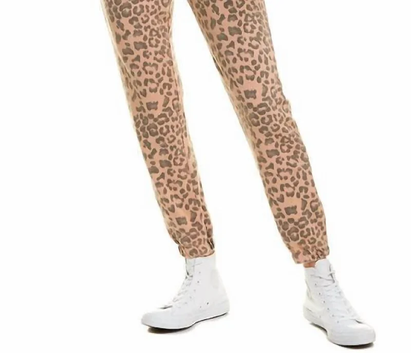 Paisley print pants for women in an exotic styleLeopard Jogger In Mocha