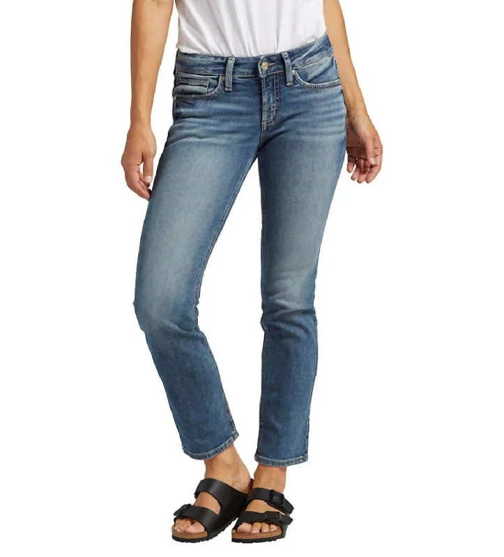 High rise cigarette pants for women in autumnLow-Rise Britt Straight Jean In Indigo Denim