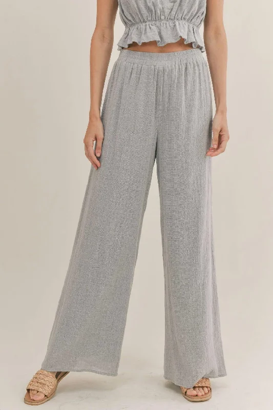 Houndstooth pants for women in a traditional printMikayla Wide Leg Pant In Cloud Blue