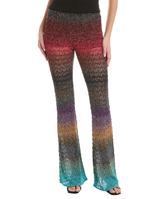 Linen blend jogger pants for women in comfortMissoni Lurex Details Knit Trouser