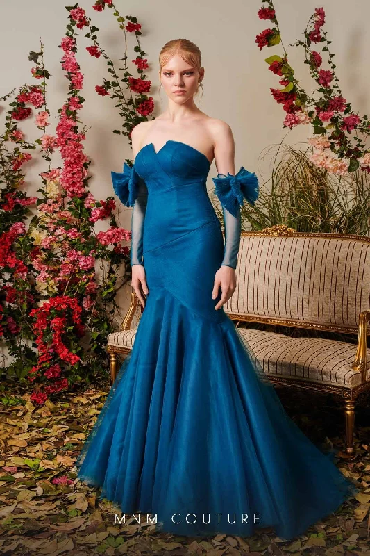 Party Dresses with Sequined Bodice and Chiffon Skirt for Ladies' Elegant ContrastMNM Couture N0486