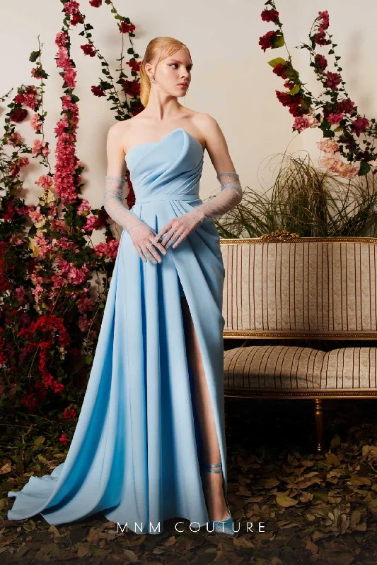 Party Dresses with Sheer Sleeve and Sequined Cuffs and Bow at the Waist for Ladies' Elegant and Sweet LookMNM Couture N0503 Party Dresses with Sheer Sleeve and Sequined Cuffs and Bow at the Waist for Ladies' Elegant and Sweet LookMNM Couture N0503