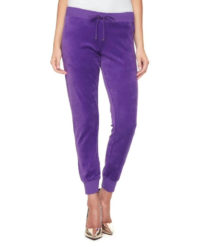 Belted pants for women to define the waistModern Track Pants In Bright Violet Purple