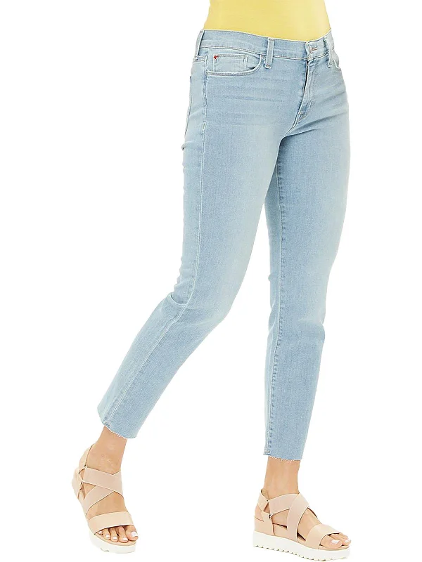 Lightweight track pants for women in sportsNatalie Womens Mid-Rise Straight Leg Ankle Jeans