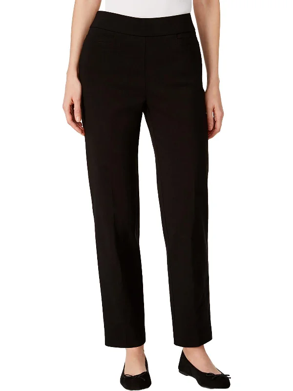 Embroidered denim pants for women in a unique lookPetites Womens High Rise Slimming Straight Leg Pants