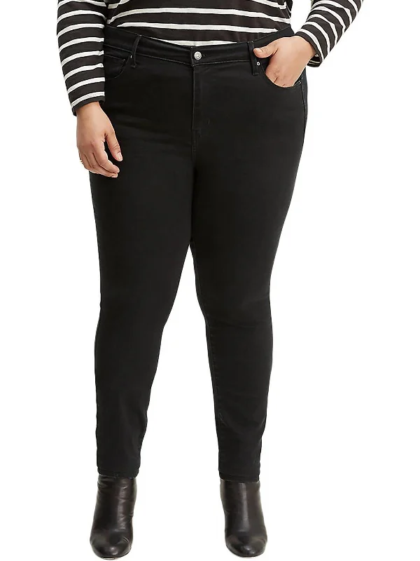 Solid color wide leg pants for women in a minimalist and stylish lookPlus 751 Womens High Rise Slim Skinny Jeans