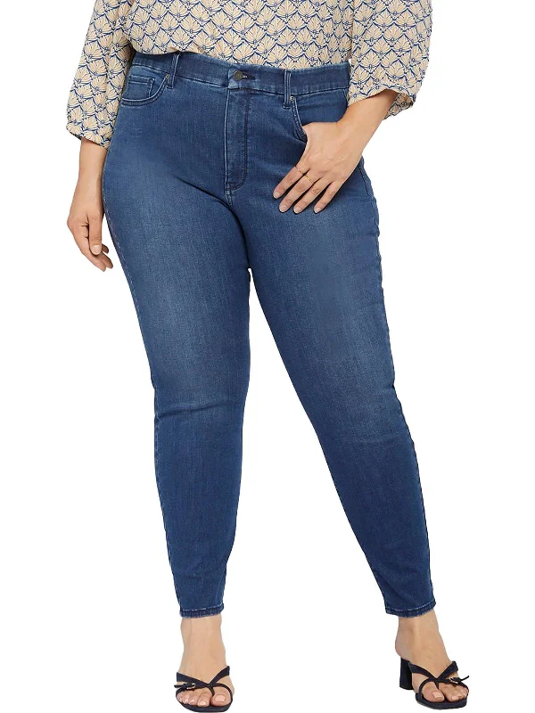 Wide leg cotton pants for women in summer comfortPlus Ami Womens High Rise Medium Wash Skinny Jeans