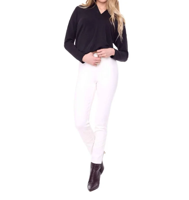 Thermal fleece - lined pants for women in winter warmthPonte Slim Pintuck Ankle Pant In Cloud