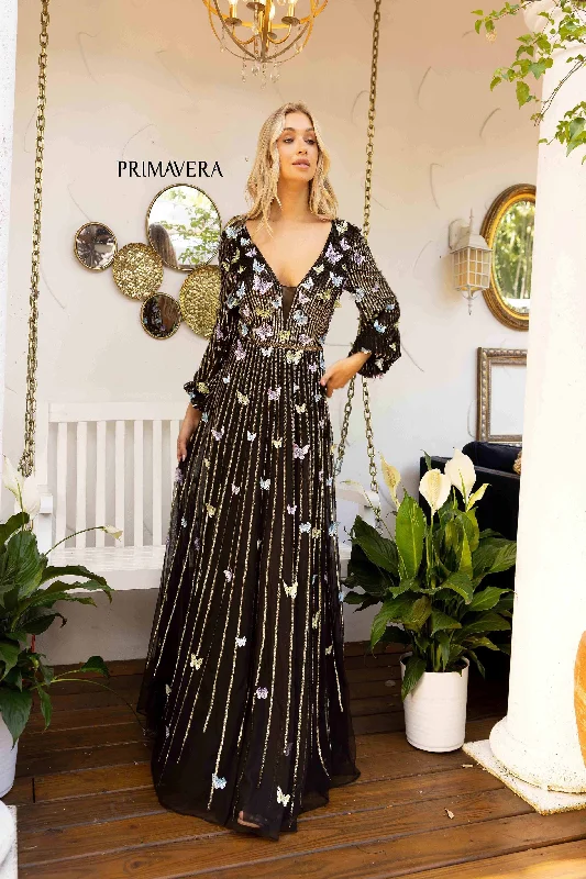 Plunging Neckline Party Dresses with Sequined Trim for Ladies' Glamorous EventsPrimavera 12024 Plunging Neckline Party Dresses with Sequined Trim for Ladies' Glamorous EventsPrimavera 12024