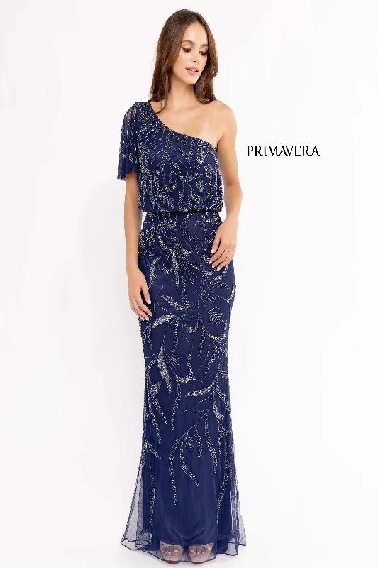 Party Dresses with Satin Trimmed Collar and Bow Back and Embroidered Skirt and Sequined Bodice for Ladies' Classic and Glamorous LookPrimavera 13106 Party Dresses with Satin Trimmed Collar and Bow Back and Embroidered Skirt and Sequined Bodice for Ladies' Classic and Glamorous LookPrimavera 13106