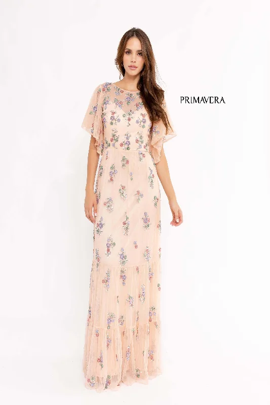 Party Dresses with Tassel Hem and Metallic Lace and Sequined Geometric Shapes for Ladies' Boho and Modern LookPrimavera 13108 Party Dresses with Tassel Hem and Metallic Lace and Sequined Geometric Shapes for Ladies' Boho and Modern LookPrimavera 13108