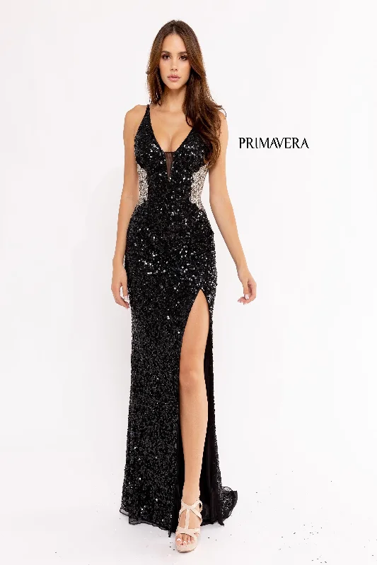Party Dresses with Sequined Star Motifs and Sheer Sleeve for Ladies' Celestial and Elegant LookPrimavera 3955 Party Dresses with Sequined Star Motifs and Sheer Sleeve for Ladies' Celestial and Elegant LookPrimavera 3955