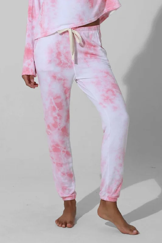 Velvet wide leg pants for women in a luxurious styleRialto Sweatpants In Ember/cloud Bloom