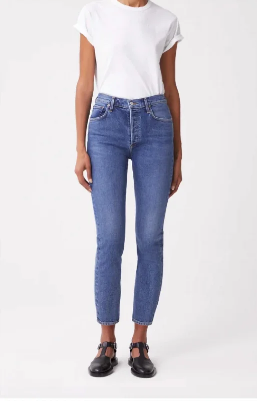 Culottes with pockets for women in functionalityRiley High Rise Straight Crop Jean In Transfer