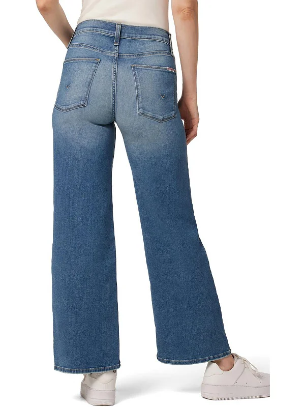 Velvet cigarette pants for women in a sophisticated and stylish lookRosalie Womens High Rise Medium Wash Wide Leg Jeans