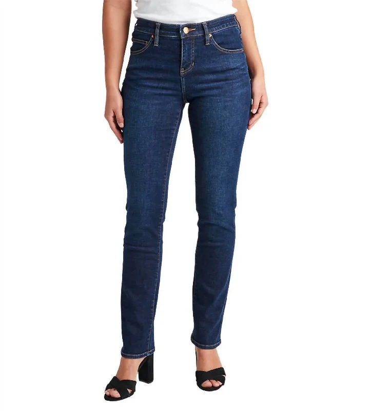 Belted pants for women to define the waistRuby Mid Rise Straight Leg Jean - Plus In Night Breeze