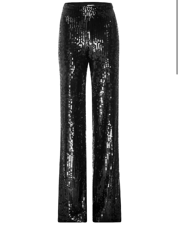 Corduroy wide leg jeans for women in a classic and comfortable styleSequin Wide Leg Pants In Black