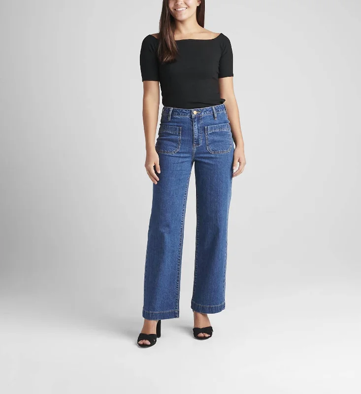 Drawstring pants for women in a casual fitSophia High Rise Wide Leg Jean In Berkeley
