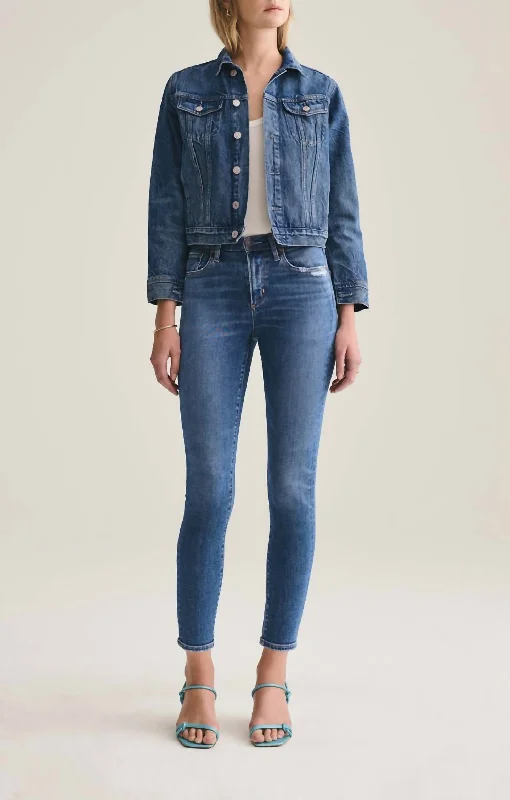 Drawstring jogger pants for women in a casual sporty lookSophie Mid Rise Ankle Jean In Tame