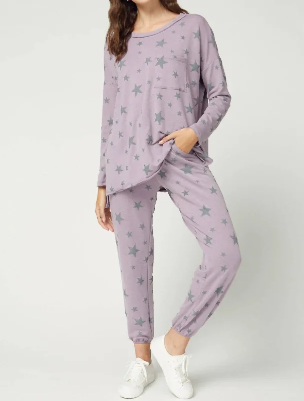 Lightweight wide leg hiking pants for women in outdoor activitiesStar Jogger In Lavender