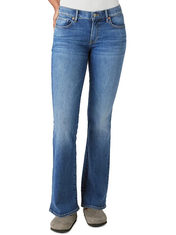 Distressed boyfriend jeans for women in a laid - back styleSweet Womens Mid-Rise Medium Wash Flare Jeans