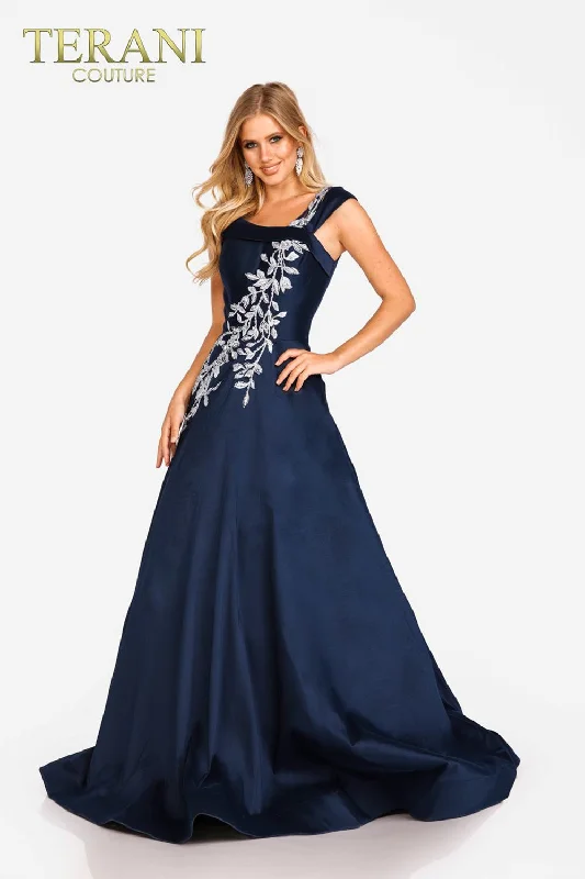 Party Dresses with Beaded Floral Wreath on the Bodice and Tulle Skirt for Ladies' Delicate and Festive LookTerani Couture 231M0472 Party Dresses with Beaded Floral Wreath on the Bodice and Tulle Skirt for Ladies' Delicate and Festive LookTerani Couture 231M0472